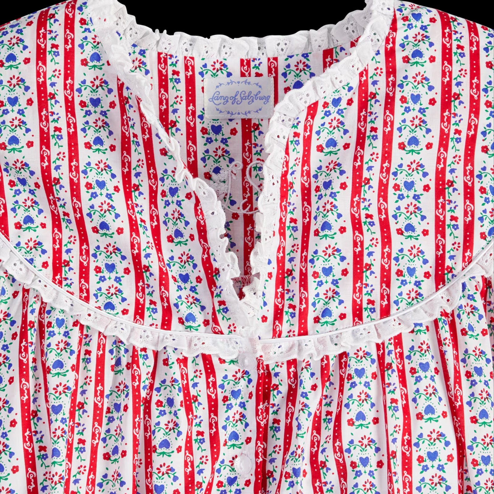 Original Lanz Tyrolean Cotton Lawn Nightgown, Lanz of Salzburg