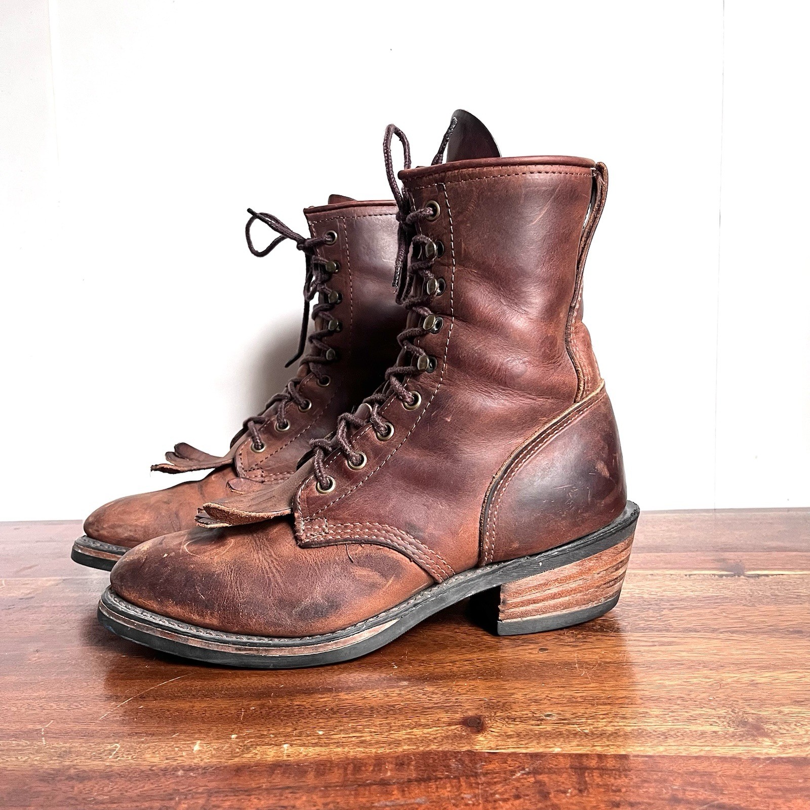 Vintage Durango Kiltie Packer Boots | Bullhide Leather | USA Made | 7.5 D