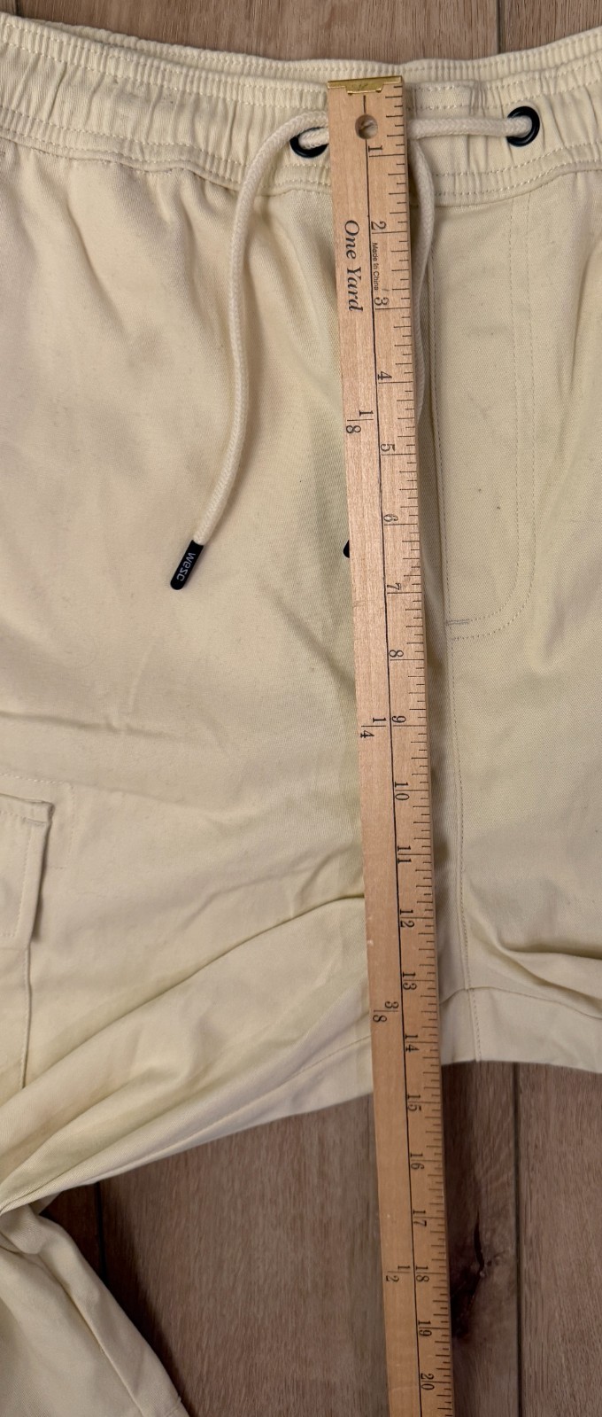 WeSC Open Bottom Cargo Pants Unisex Chino Style-Men L/Women XL-Pale Yellow-NWT
