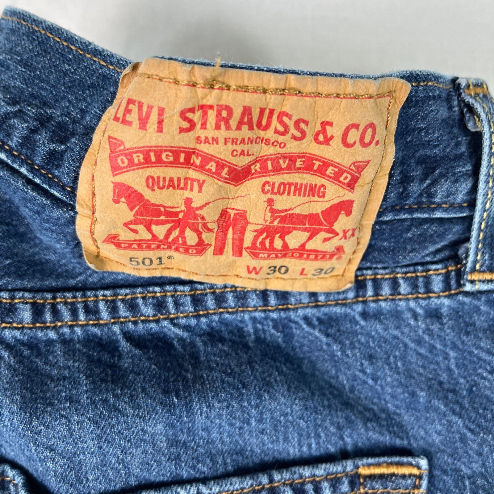 Levi’s 501 Original Fit Jeans Mens W30 L30 Blue Excellent Straight Button Fly