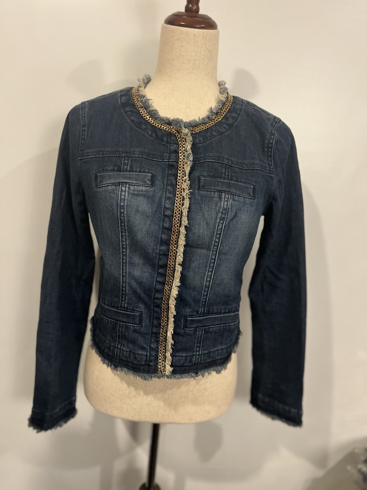 Morgan De Toi Denim Jacket Snap Button With Good Accent Size 38