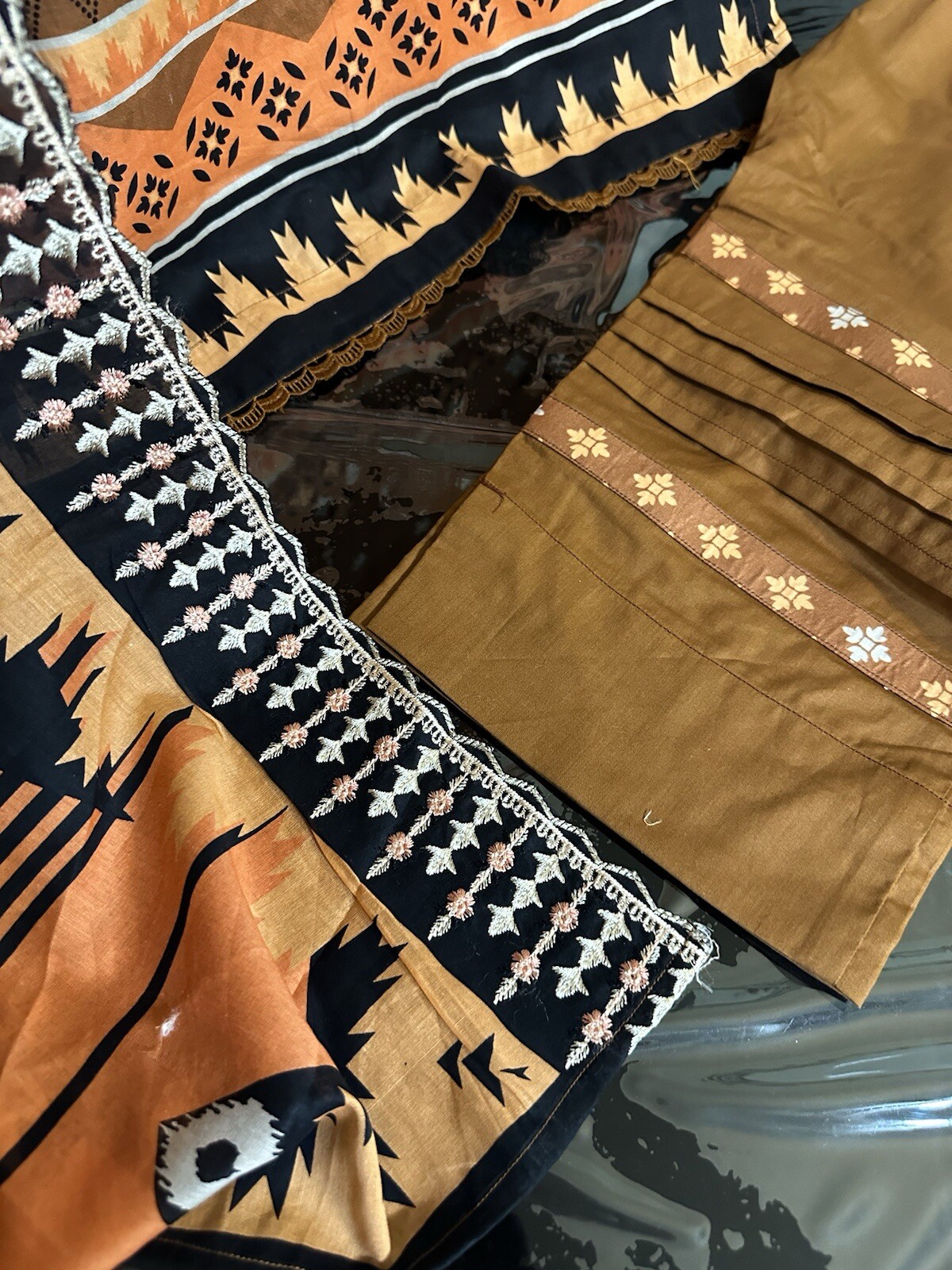 Beautiful Lawn Cotton Suit For Summer, Emb Shirt And Emb Dupatta- Large – $35