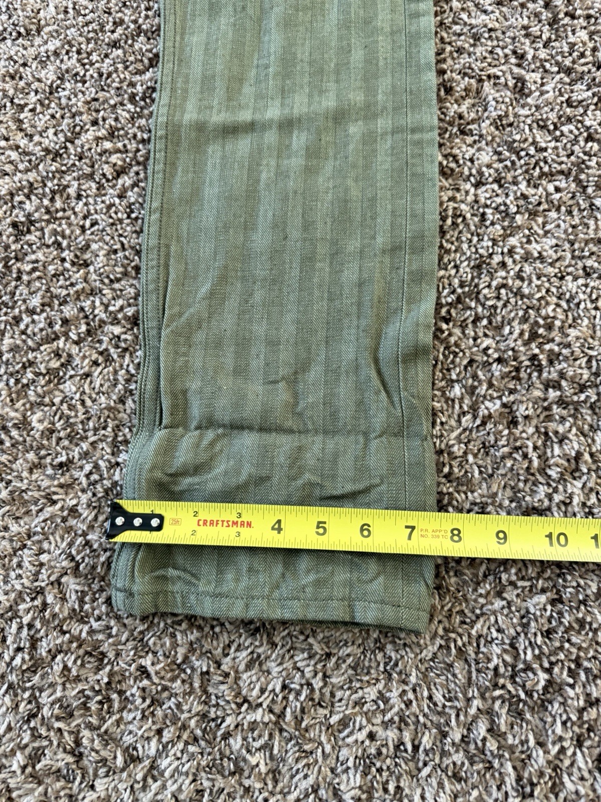 Gustin #198 AMERICAN BEDFORD CORD 5 POCKET GREEN MENS 35 Slim Fit PANTS