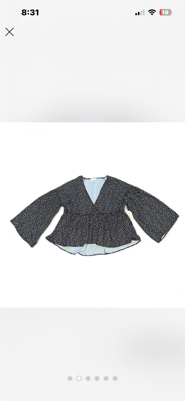 Cropped Bell Sleeve Neck Blouse