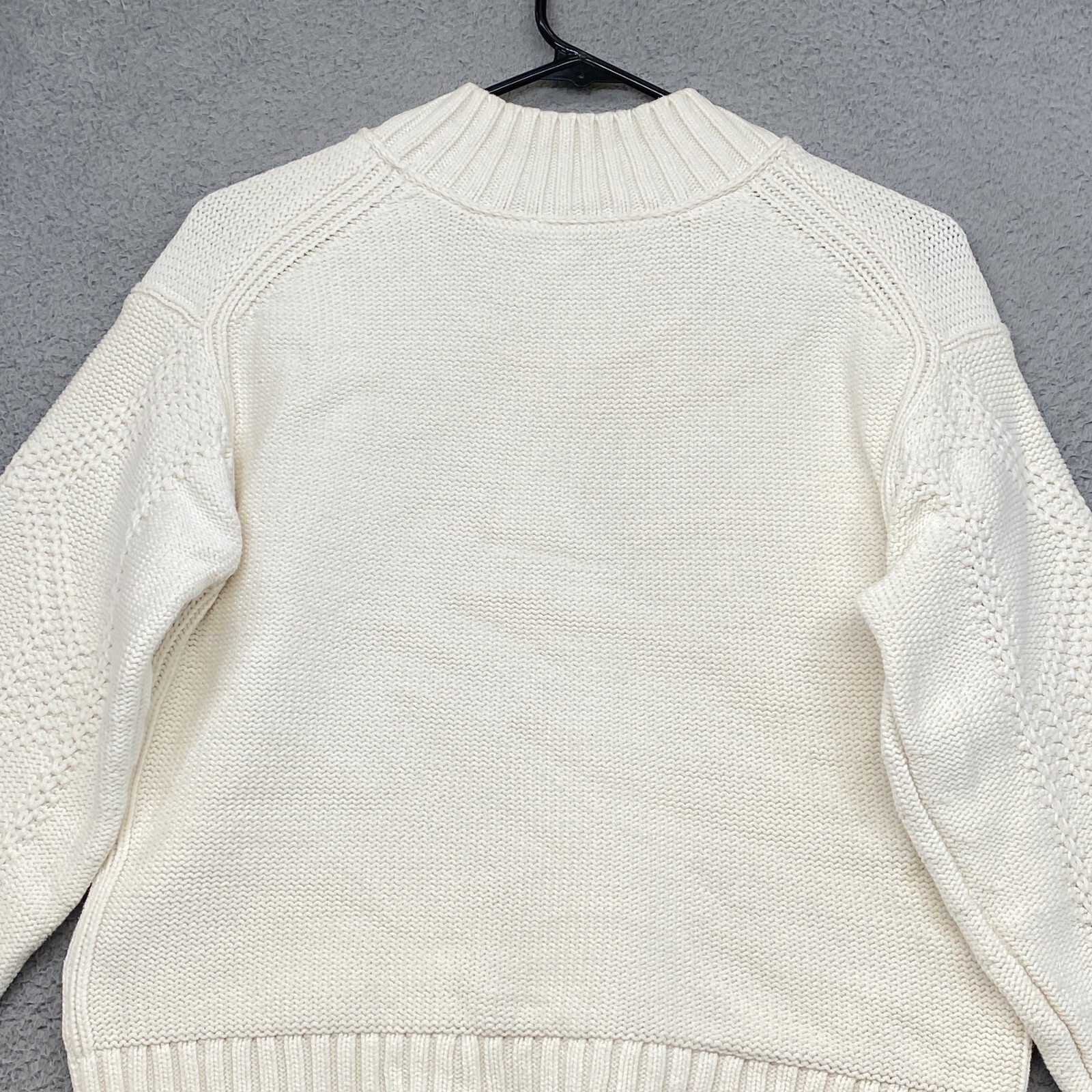Everlane Sweater Womens Small Boxy Mock Neck Cream Knit Neutral Pullover Ivory