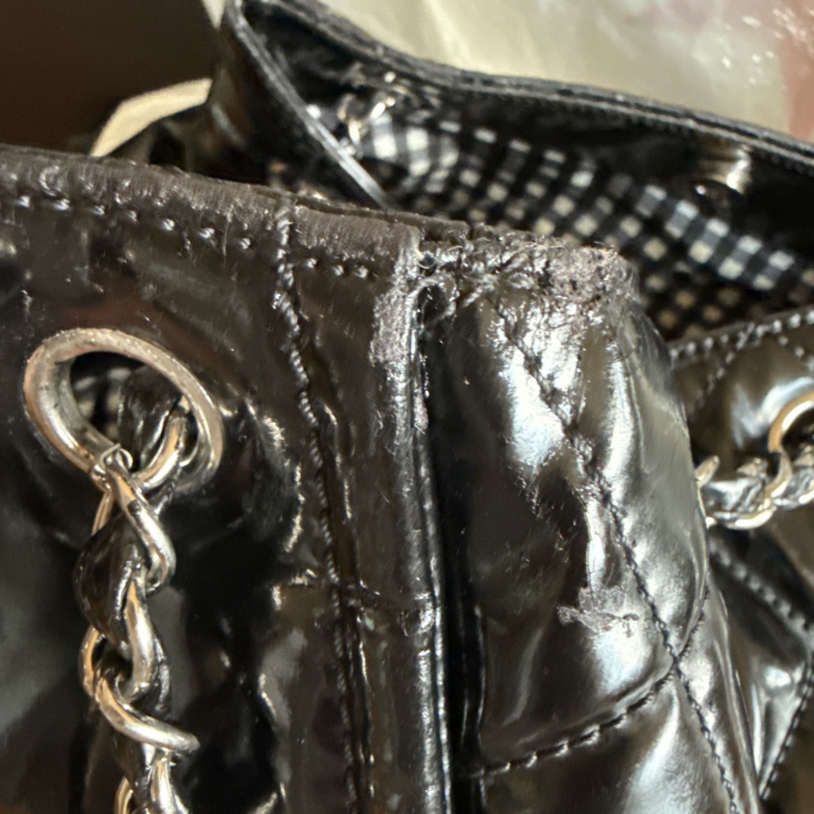 Authentic Chanel Coco Cabas Black Patent leather tote Bag
