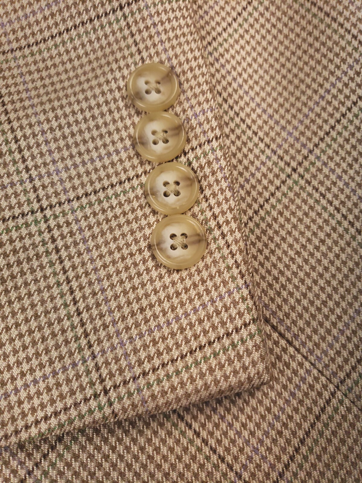 Silk & Wool 42R Brown Micro-Houndstooth Sport Coat Classic Fit