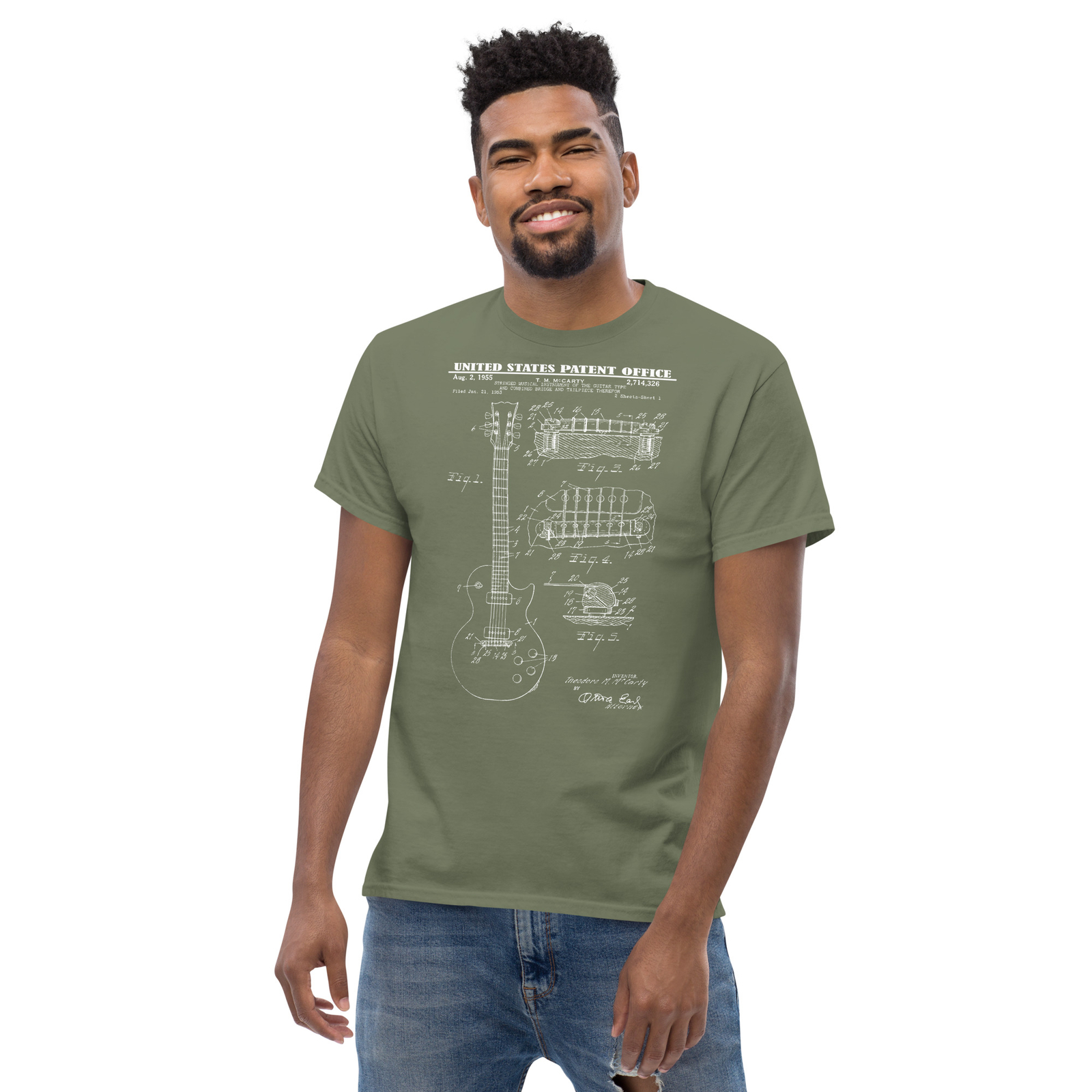 1955 GIBSON LES PAUL GUITAR PATENT T-SHIRT