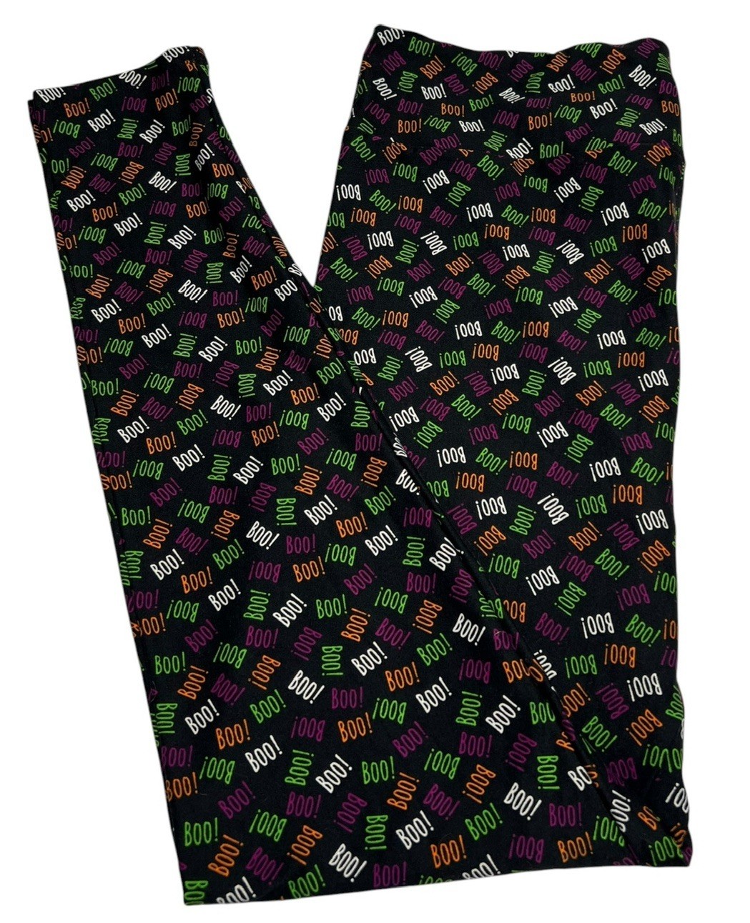LuLaRoe Leggings TC Tall Curvy HALLOWEEN Haunted BOO WORDS Ghost Text Writing