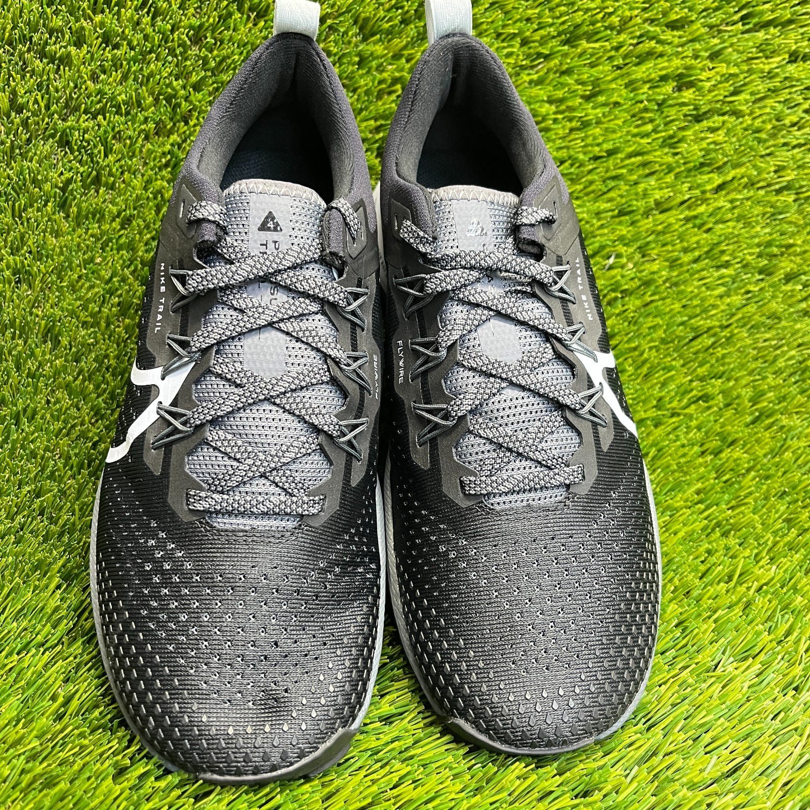 Nike React Pegasus Trail 4 Black Dark Gray Mens Size 7.5 Running Shoes Sneakers