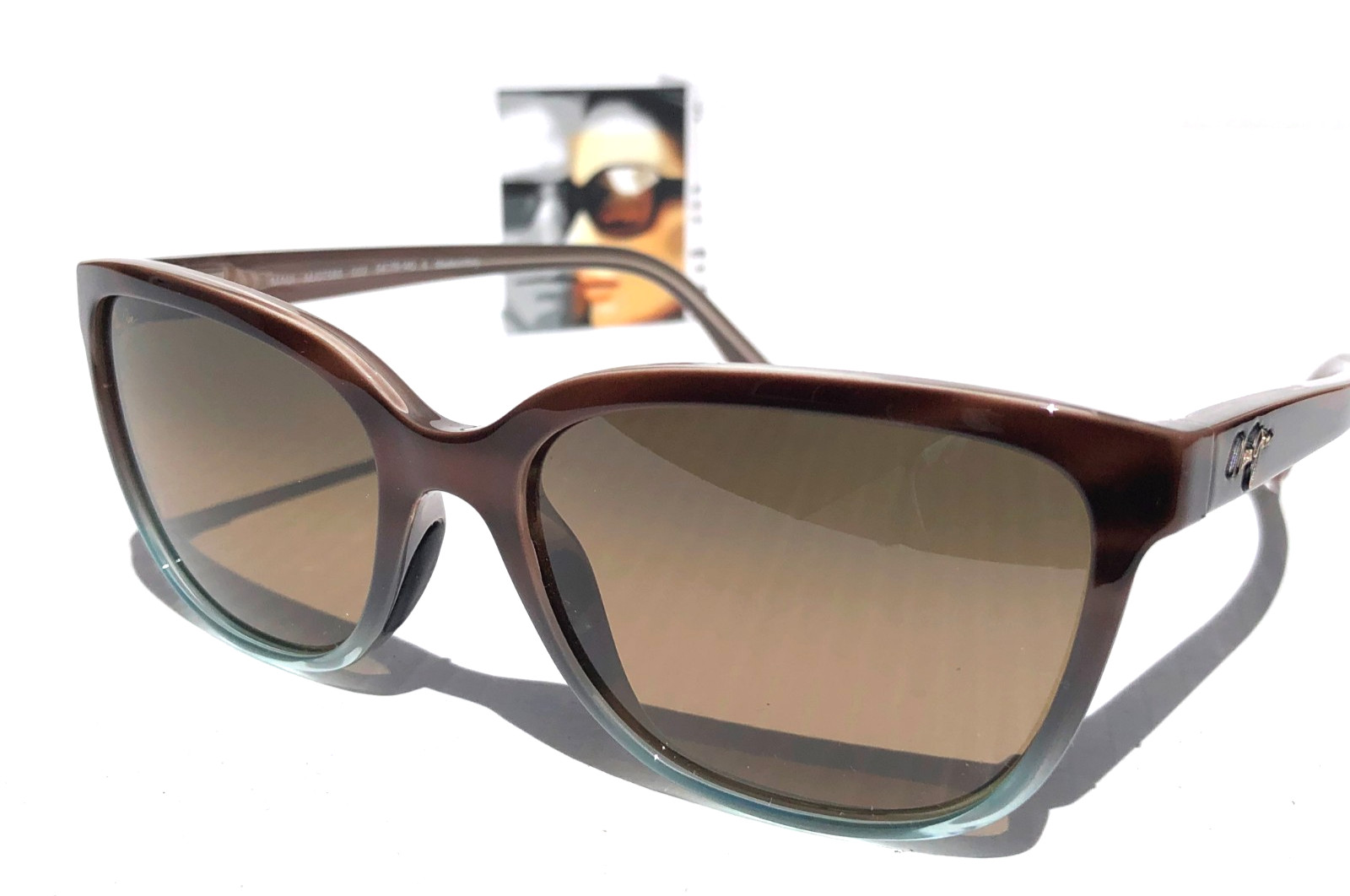 NEW Maui Jim HONI Sandstone & Blue POLARIZED HCL Bronze GLASS Sunglass HS758-22B