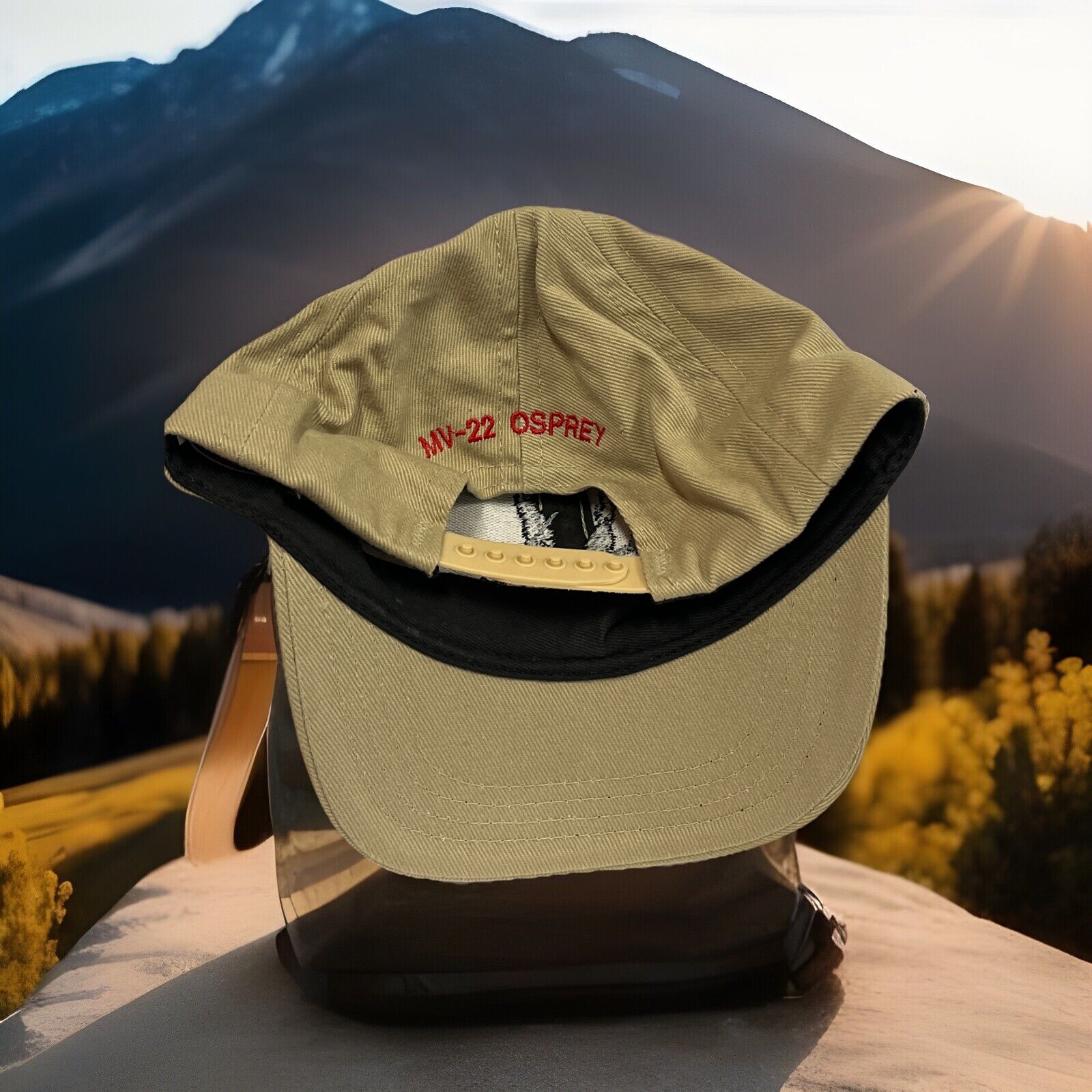 MV-22 Osprey Hat Cap Adjustable Snapback Tan Made In USA