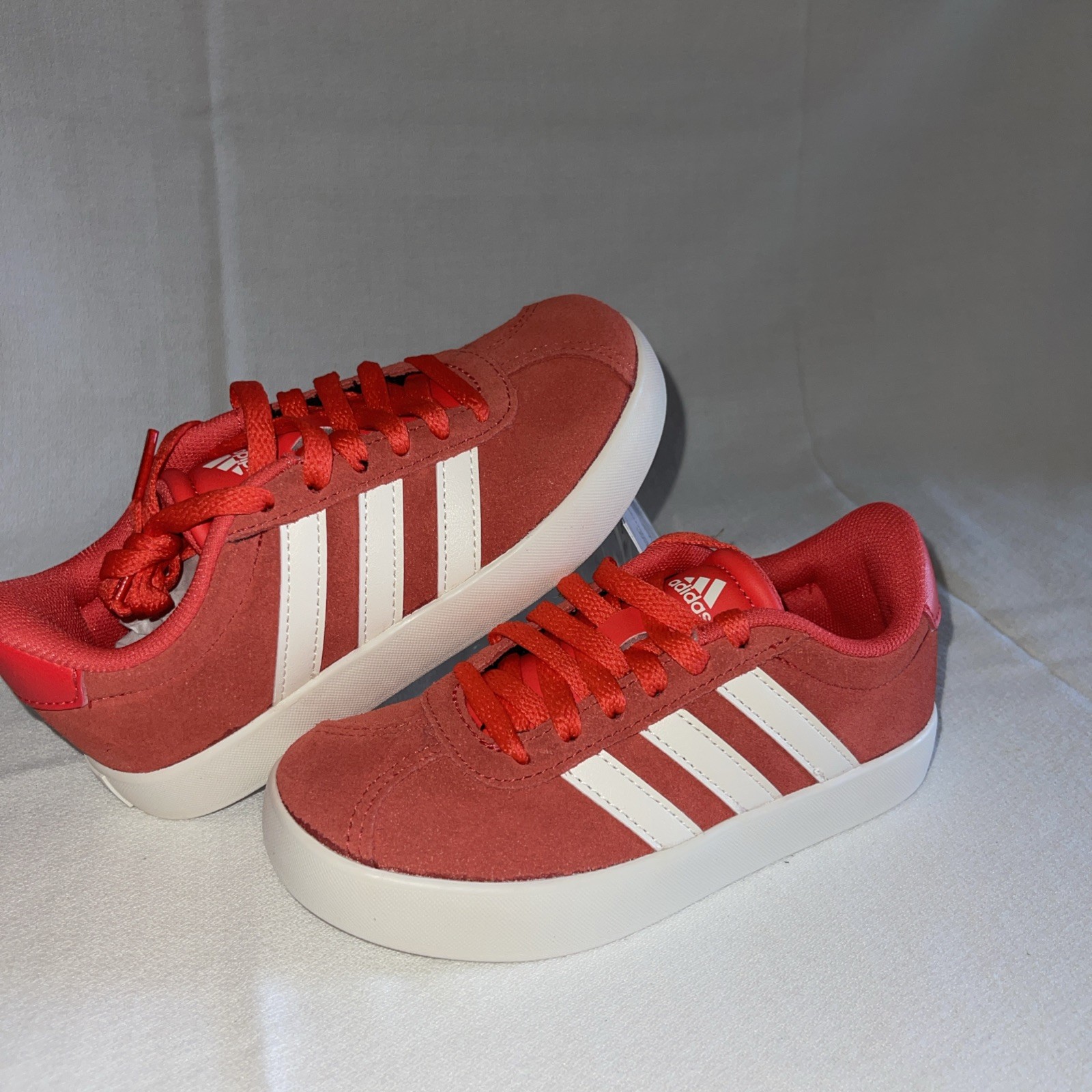 Adidas VL Court 3.0 Kids Shoe JH8724 Size 11.5K Red & White