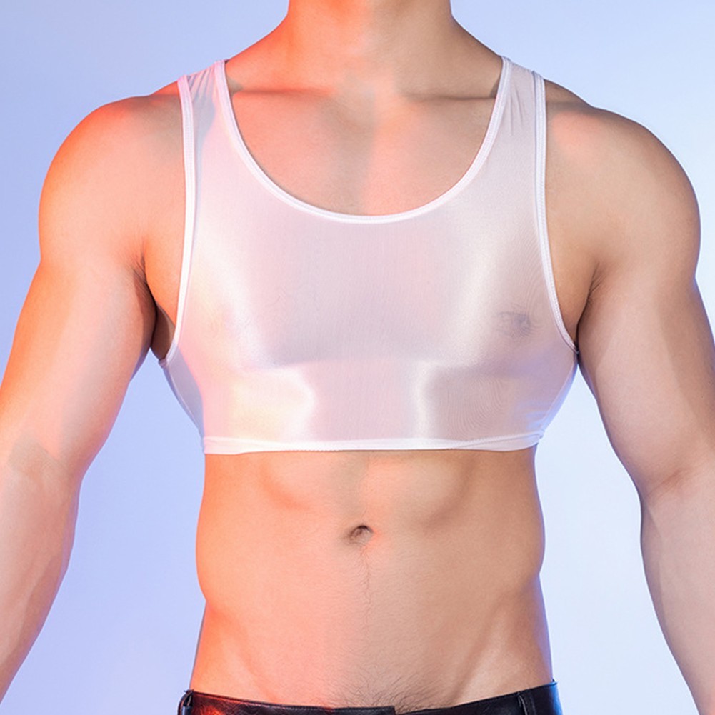 For Fitness For Yoga Glossy Tank Tops Mens Sleeveless Vest Nylon Fabric