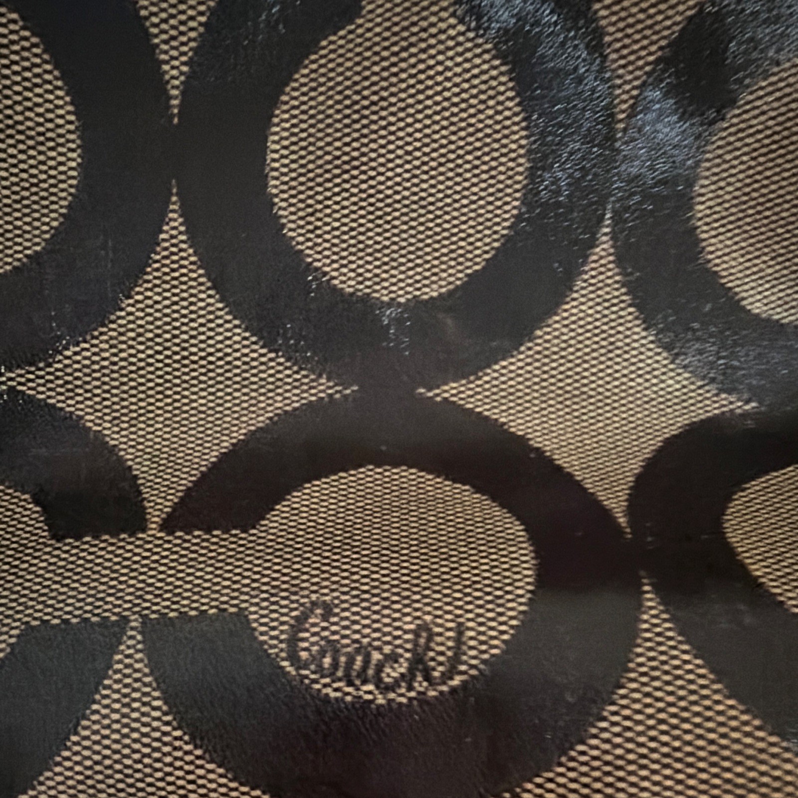 Authentic Coach Op Art sateen canvas tote (style 14252)