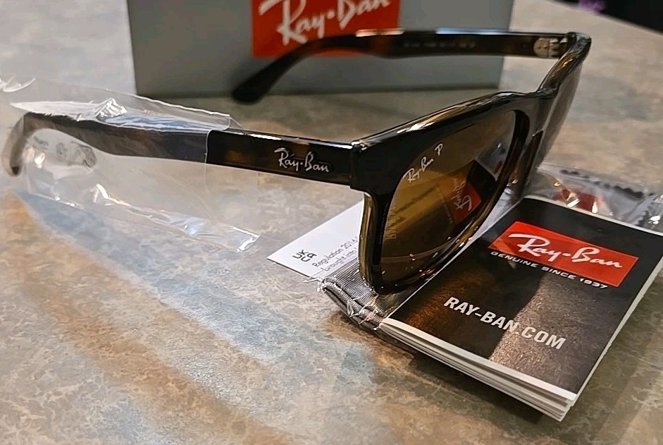 🔥 RAY-BAN WAYFARER RB4184 710/83 LIGHT HAVANA BROWN POLARIZED SUNGLASSES 54MM