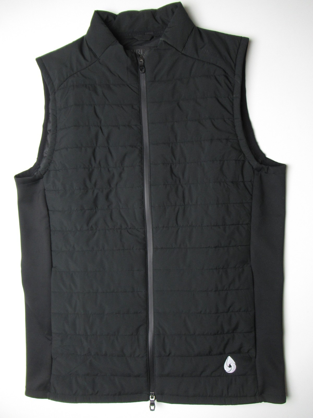 UNRL Quilted Puffer Vest Black Mens Medium Embroidered FREE SHIP
