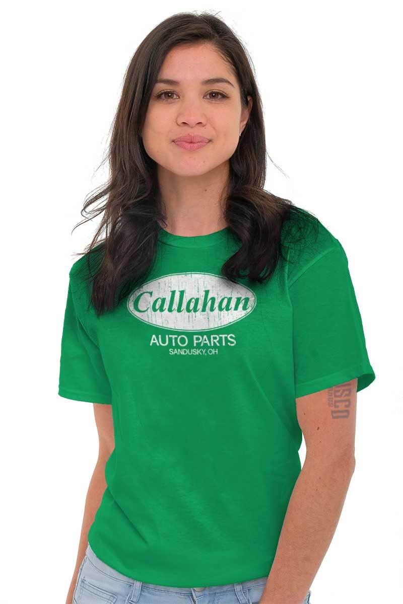 Funny Car Mechanic Gift Callahan Auto Parts Womens or Mens Crewneck T Shirt Tee