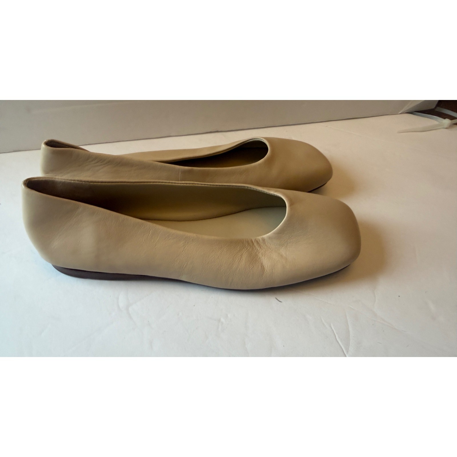 Vince Womens Leah Square Toe Leather Ballet Flats Beige Nude 6 US EUR 36