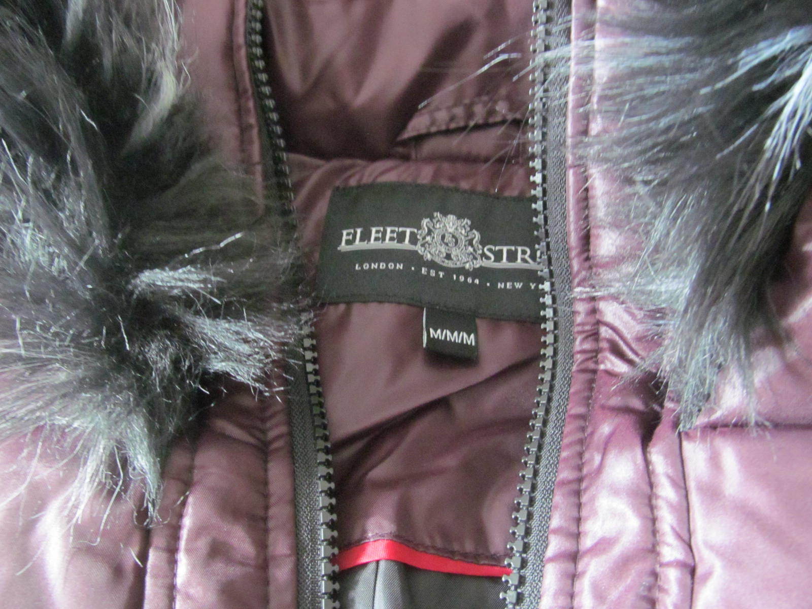 NWT Fleet Street Down Hooded Berry Womens Jacket Size M $200