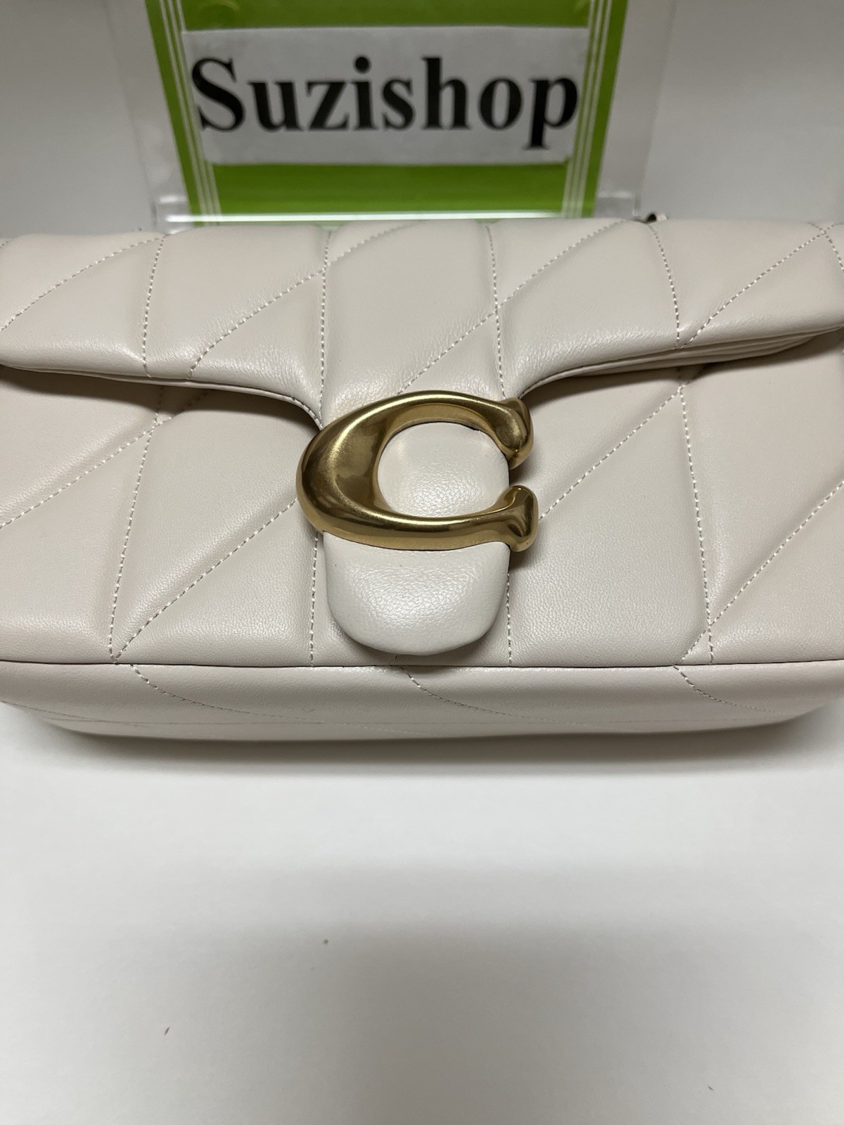 COACH Tabby Puffy Quilted Chain Shoulder Bag 20 Chalk White CP149