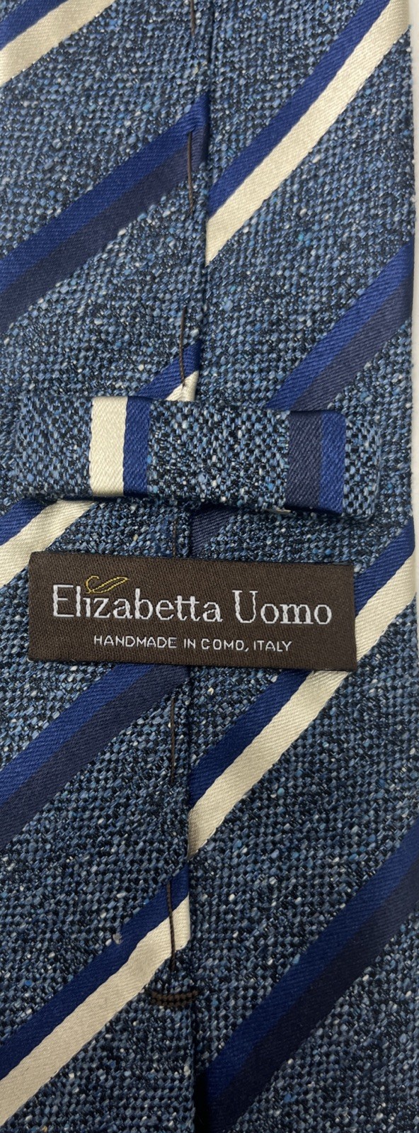 Elizabetta Uomo Blue Striped 100% Silk Tie Handmade In Como Italy 58×3.25