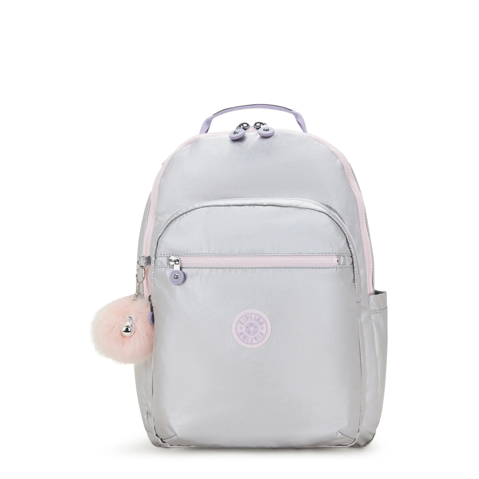 Kipling Seoul Large 15″ School Laptop Metallic Backpack Met Zip Pockets