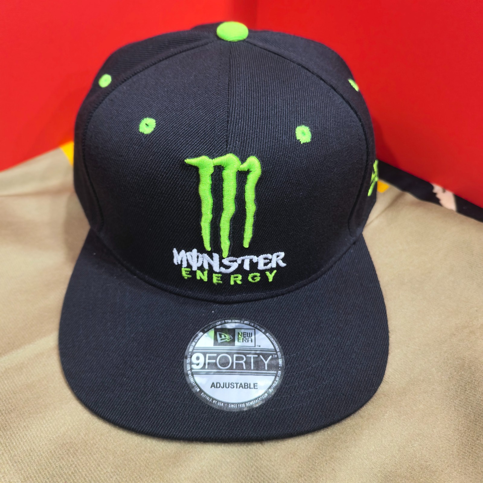 Monster Energy Casual Breathable Flat-Brim Cap Black Adjustable