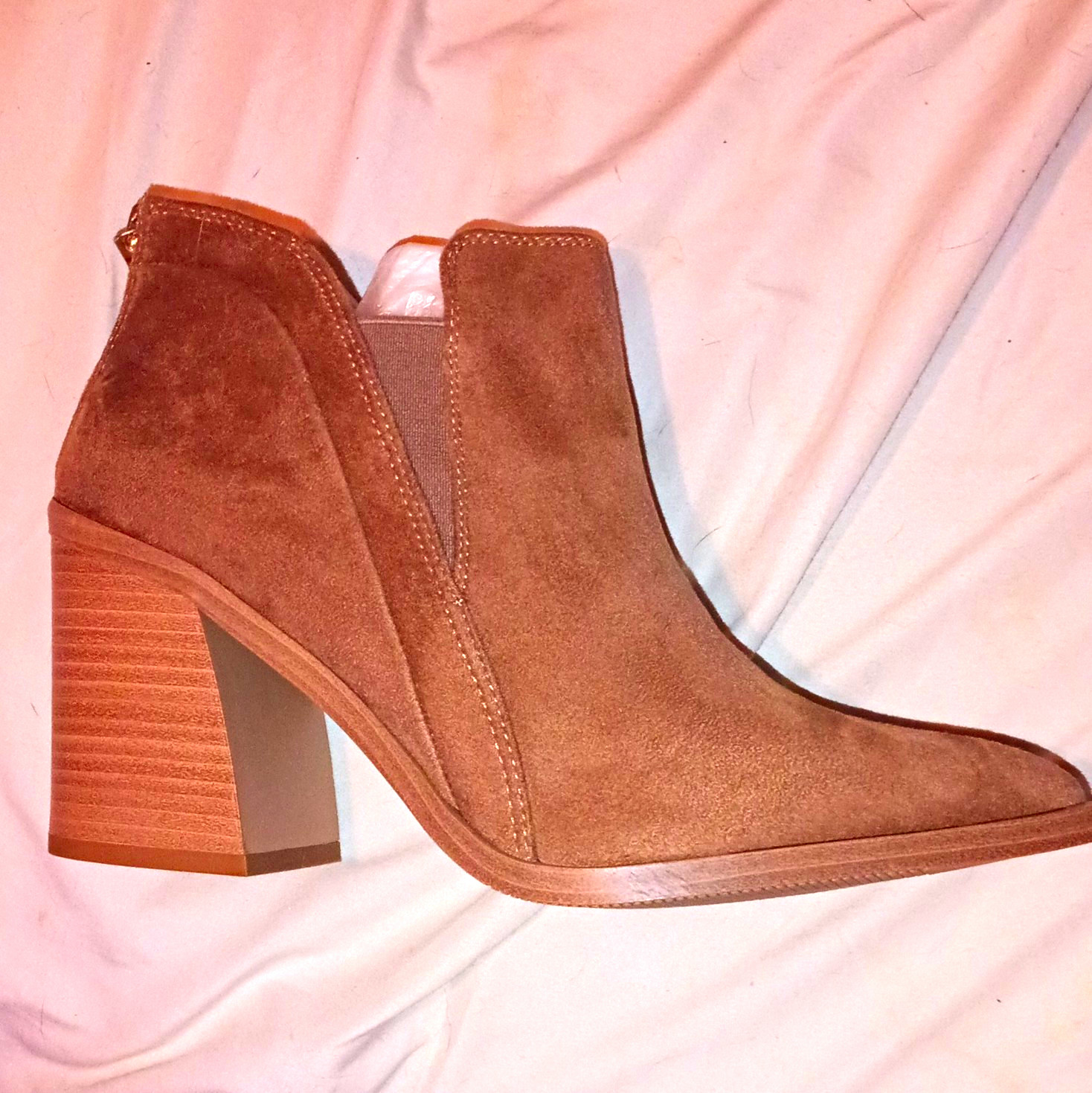 NEW Women’s Brown Suede Ankle Bootie Pointed Toe Side Zip Steve Madden