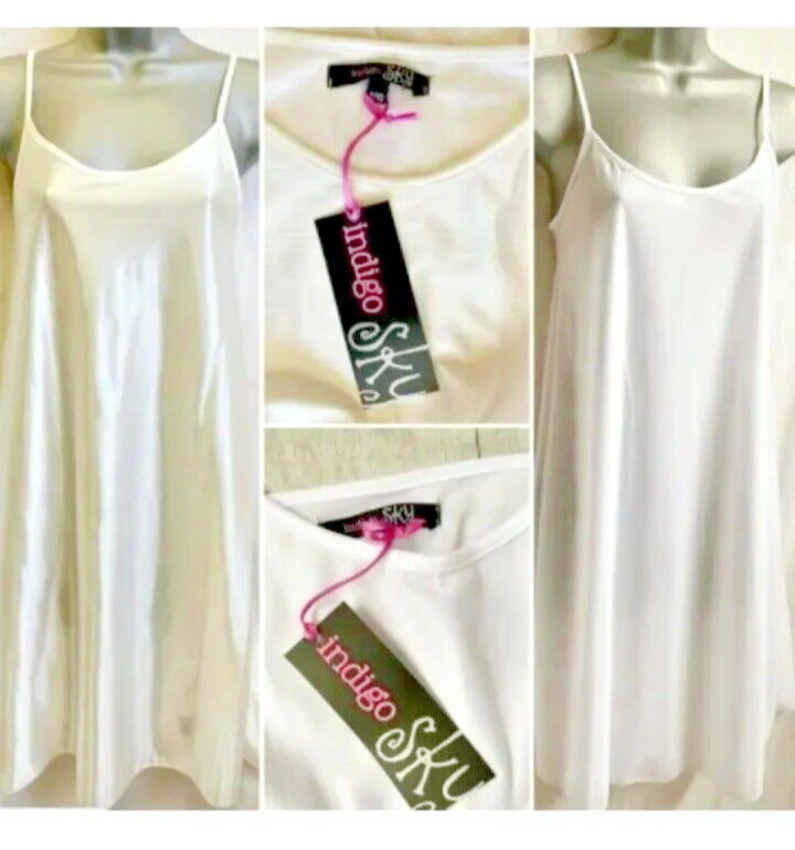 White cream smooth silky satin feel nightie full slip nightie nightdress