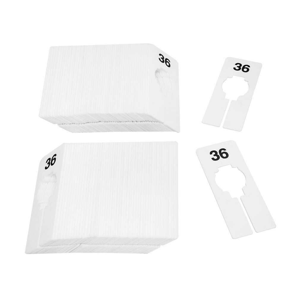 Hangers Retail Clothing 2″ x 5″ Rectangular Plastic Size 36 Dividers 10Pcs White