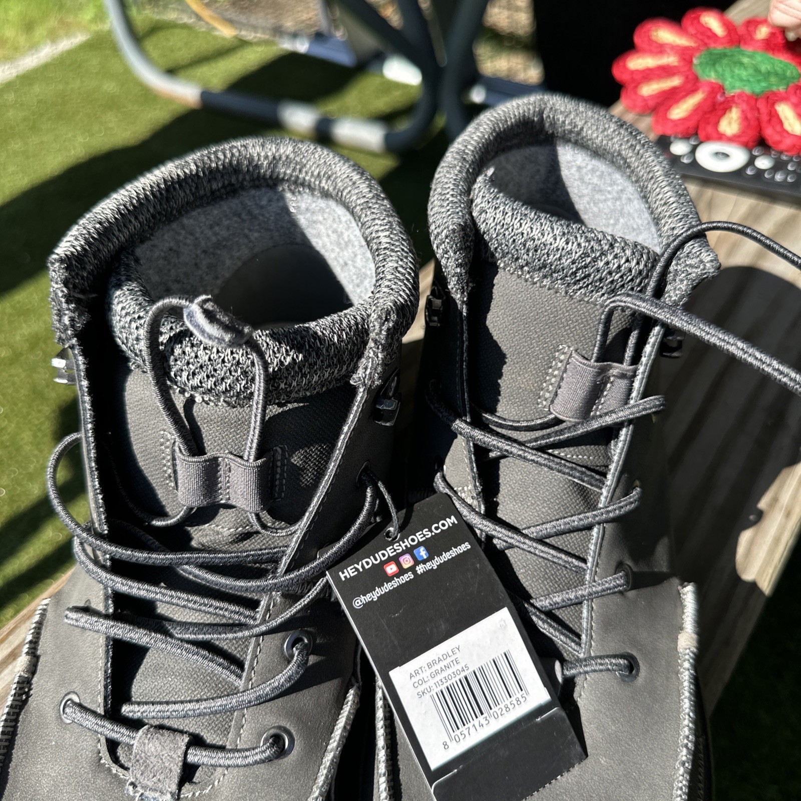 [Sz 11] Hey Dude Bradley Waxed Canvas Boots Granite Black Men’s New W/Tags