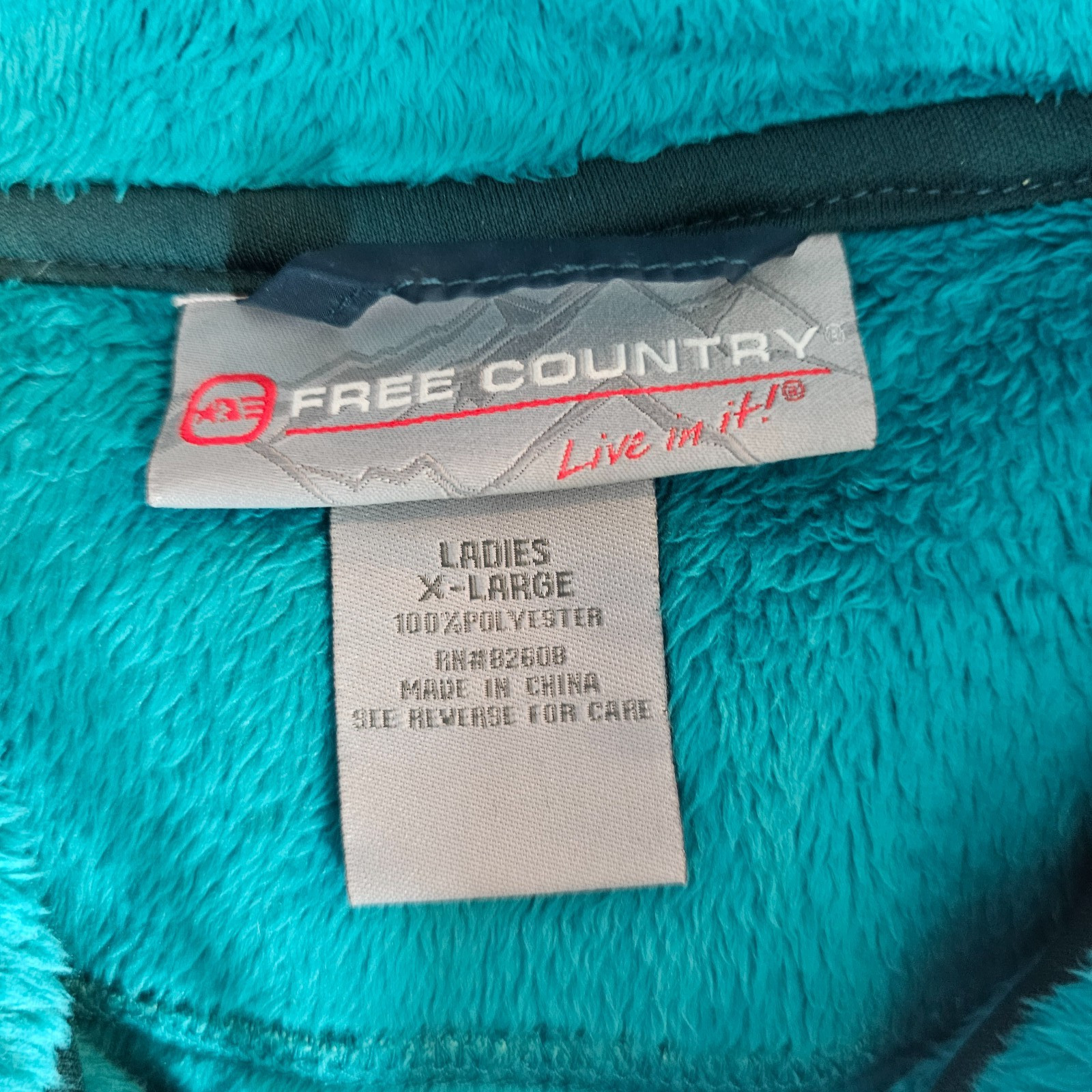 Free Country Womens Teal Full Zip Long Sleeve Fleece Jacket Size XL