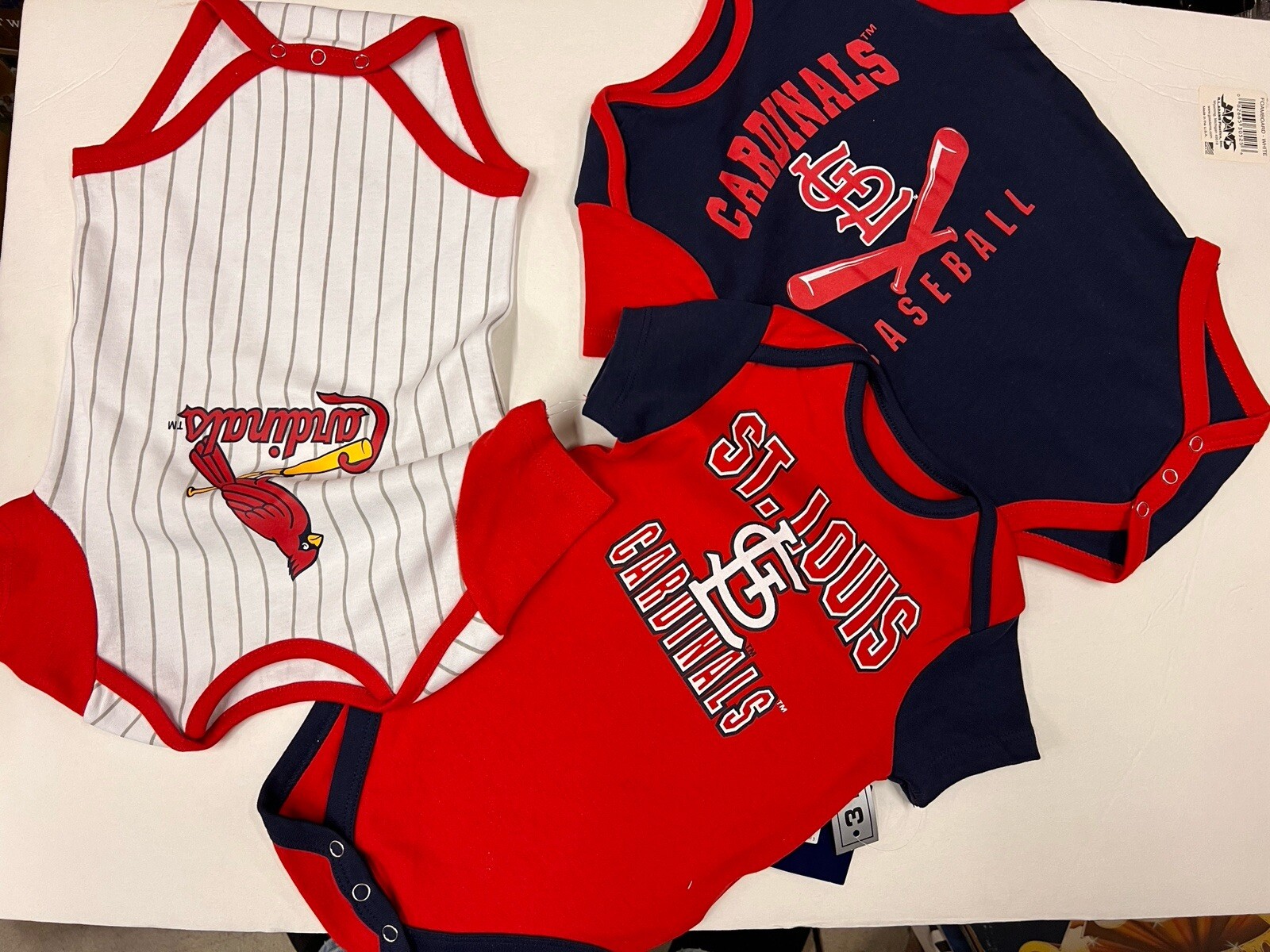 3 Pack St. Louis Cardinals baseball 3 Designs One Piece bodysuits Baby Clothing