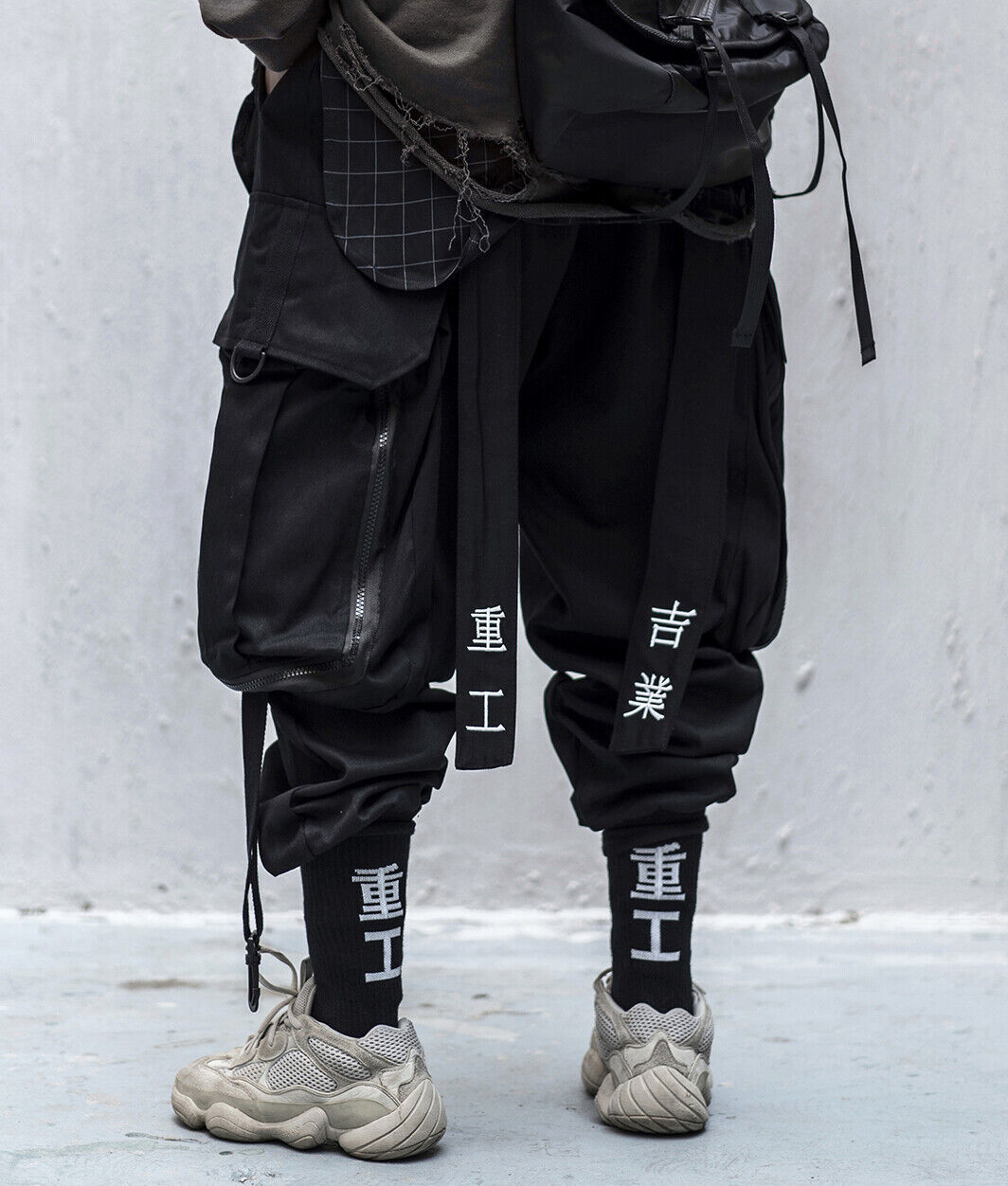 Niepce Streetwear Black Harem Techwear Unisex Joggers Urban Japanese Cargo Pants