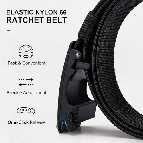 2-Pack 1.5″ Stretch Fits Waist 42–46 in | Overall Length 55 in Black – 2-pack