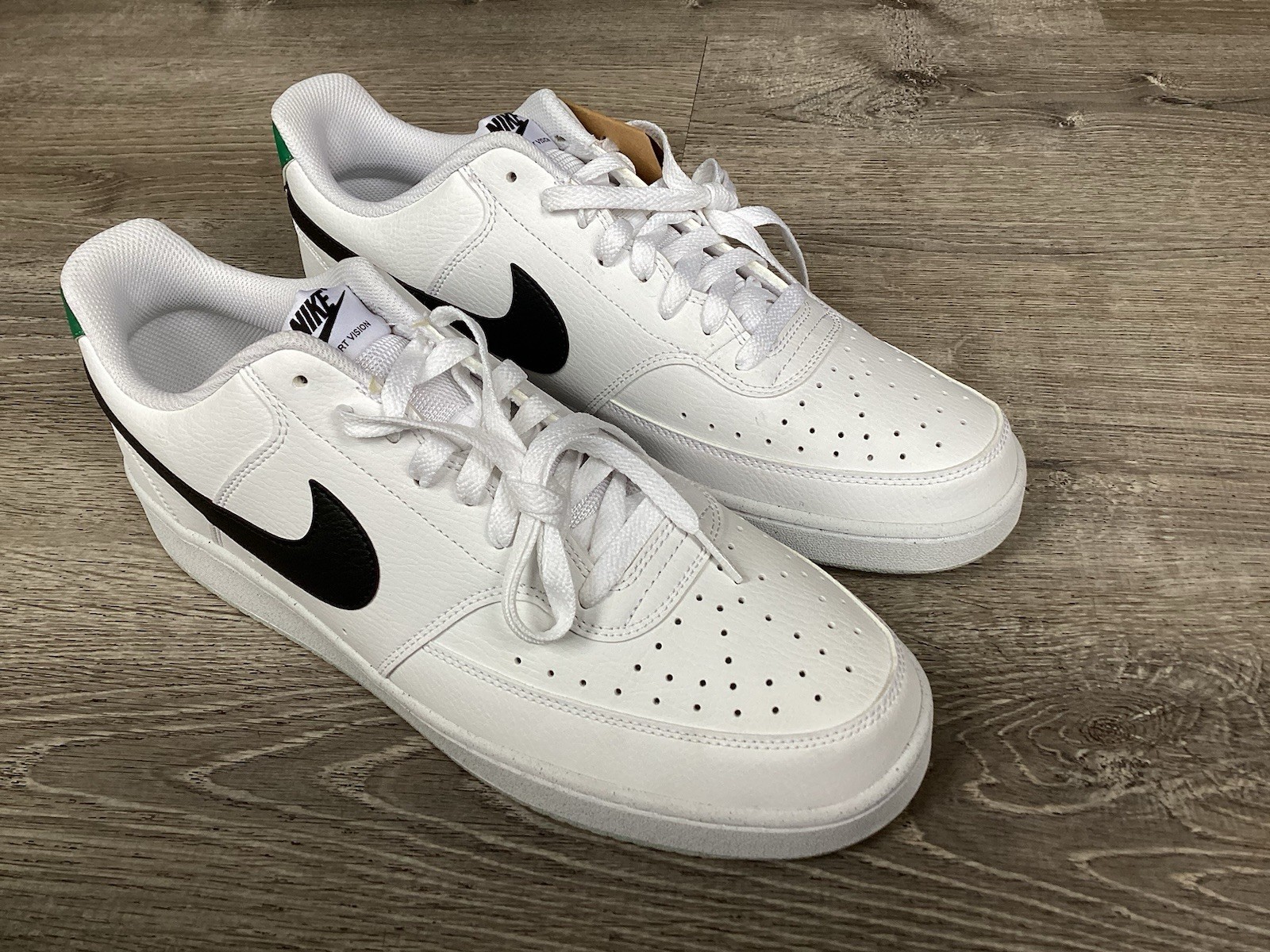Nike Court Vision Low Mens 13 Next Nature White Black Green Sneakers DH2987-110