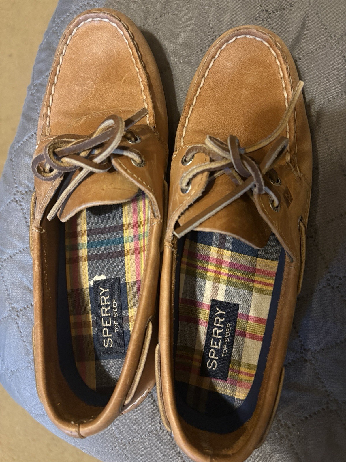 Sperry Top-Sider tan leather boat shoes size US 8 #preppy #nautical