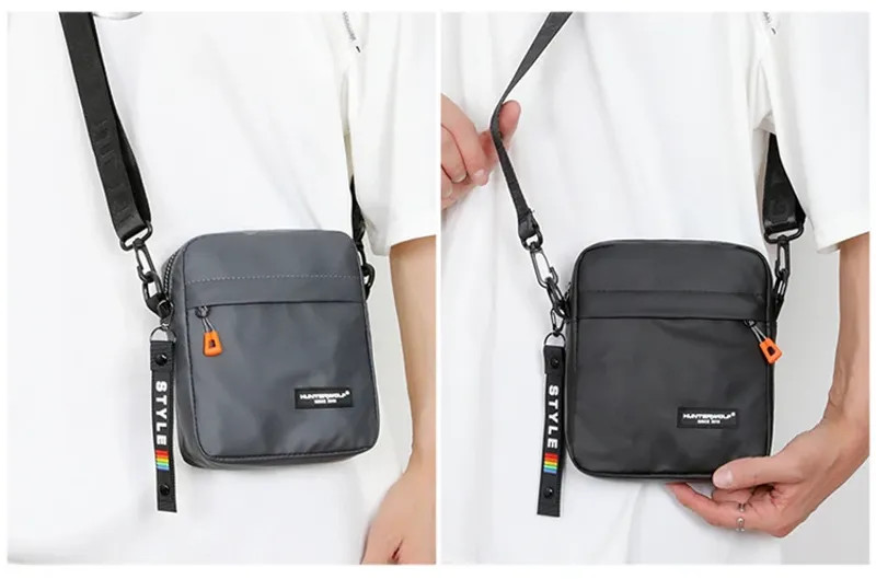 Simple Mini Men Crossbody Bag For Phone Side Bag Casual Waterproof PU Leather