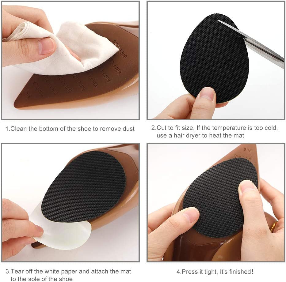 12 Premium Non-Slip Shoe Pads Bottom of Shoes Rubber Self Adhesive Grip Sticker