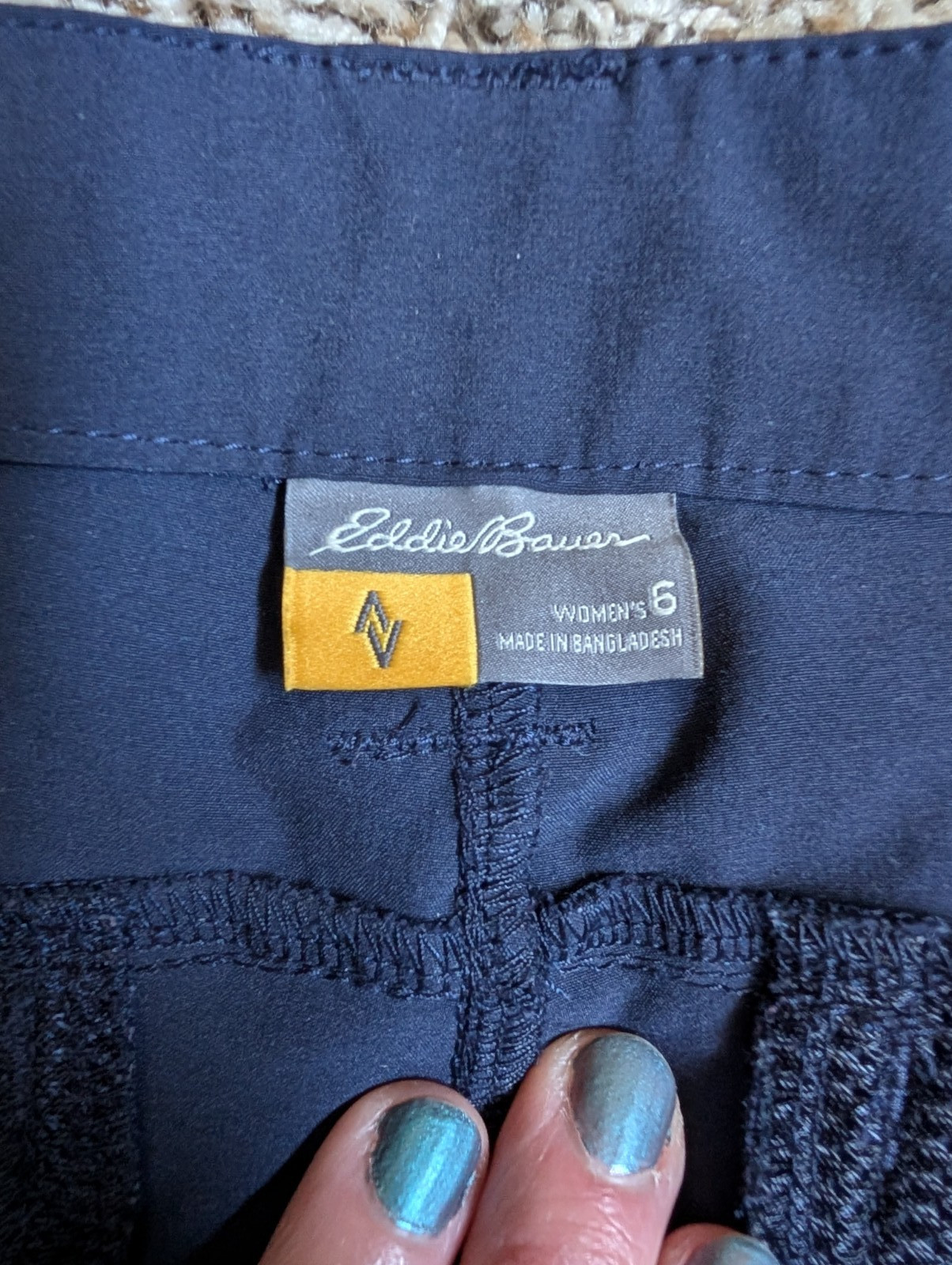 Eddie Bauer Womens 6 Blue Rainier Capri Cropped Hiking Pants Utility Outdoor NWT