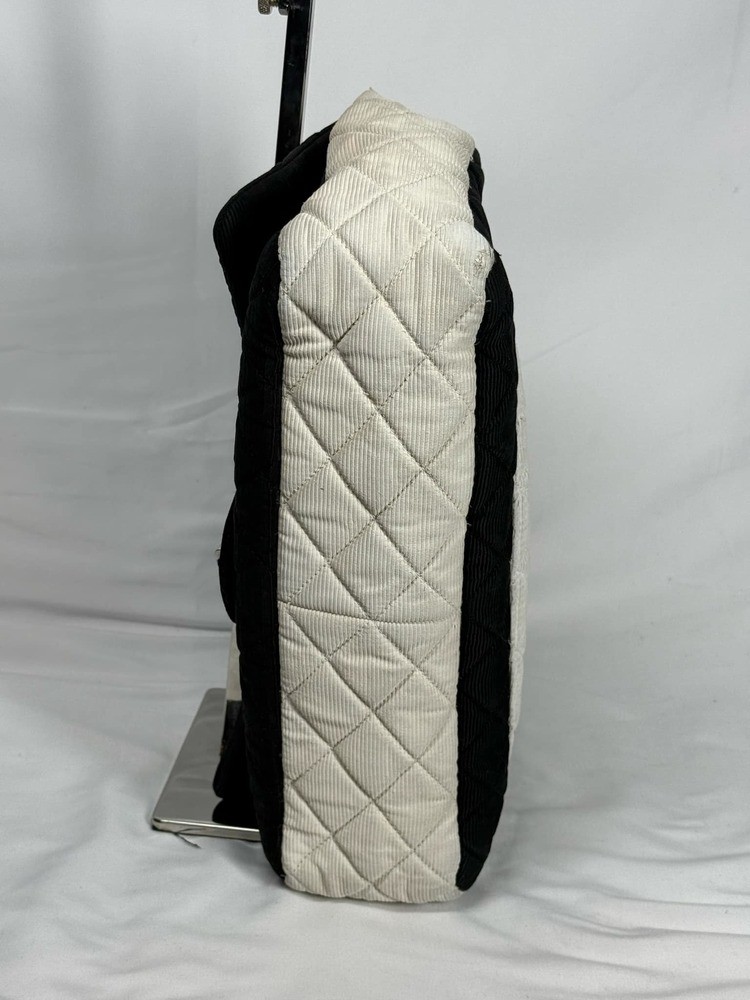 Chanel 2.55 Re-issue Grosgrain Nylon fabric Black White SPB JDW (341023)