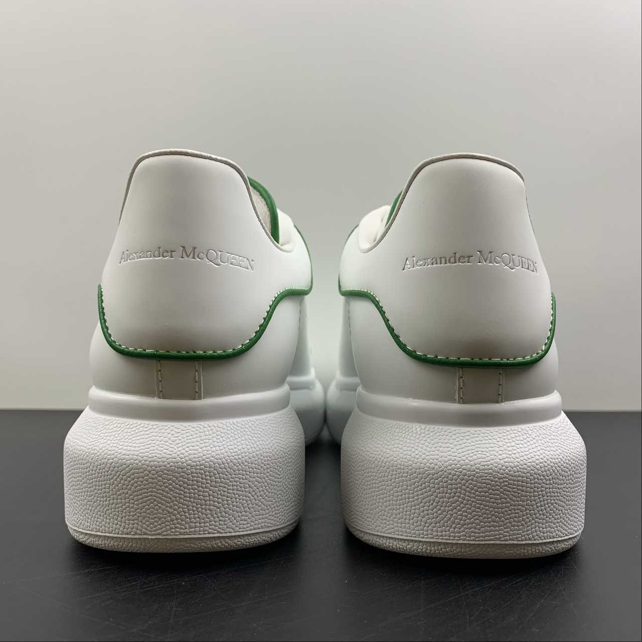 Alexander McQueen Oversized Sneaker White Green Piping & Wide Laces Unisex Leath
