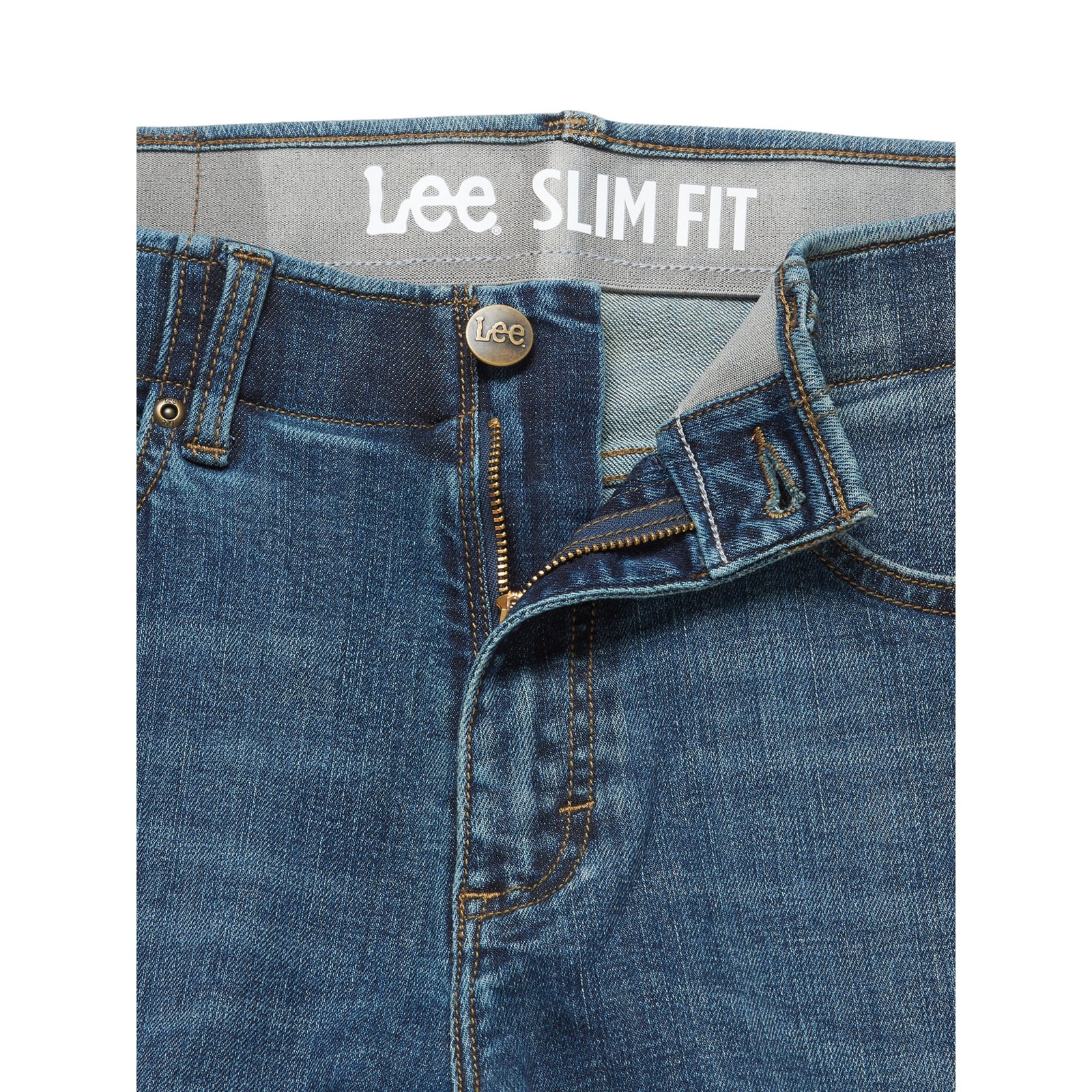 Lee Men’s Active Stretch Flex Blue Demin Slim Straight Fit Jeans Pants: 28×30