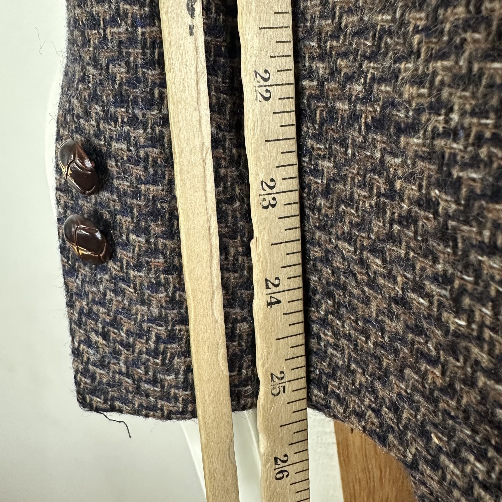 Giorgio Bertucci Tweed Blazer Mens 42R Brown 2 Button Wool Jacket sport Coat