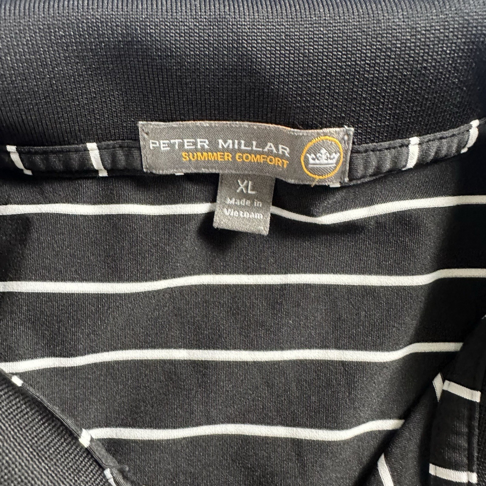 Peter Millar Michigan State Spartans Polo Mens Xl Black Summer Comfort Shirt