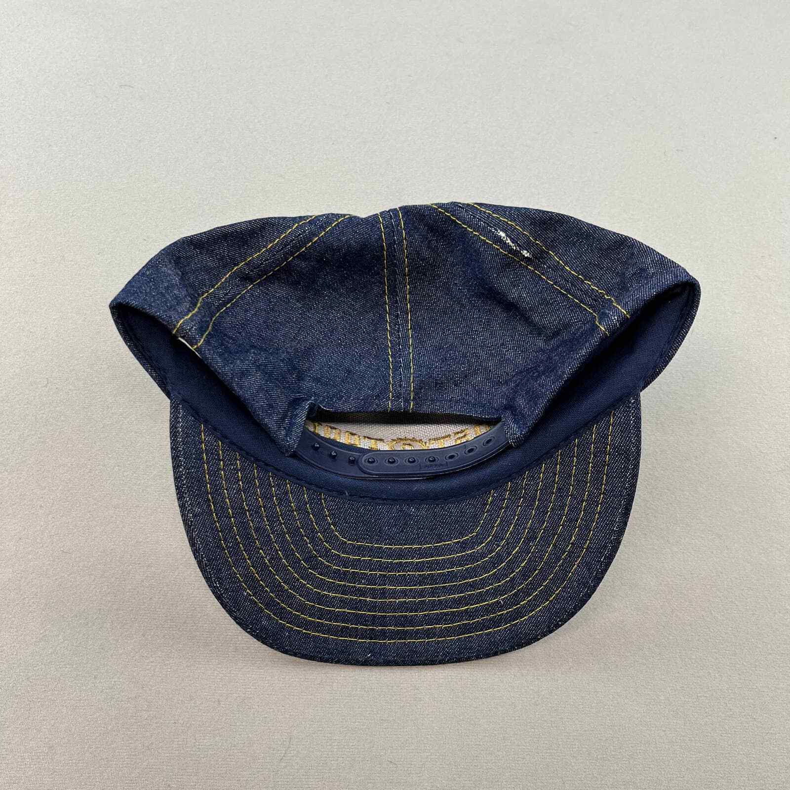 Vintage Post Tool Snapback Hat Trucker Adult Blue Denim Construction Worker 90s