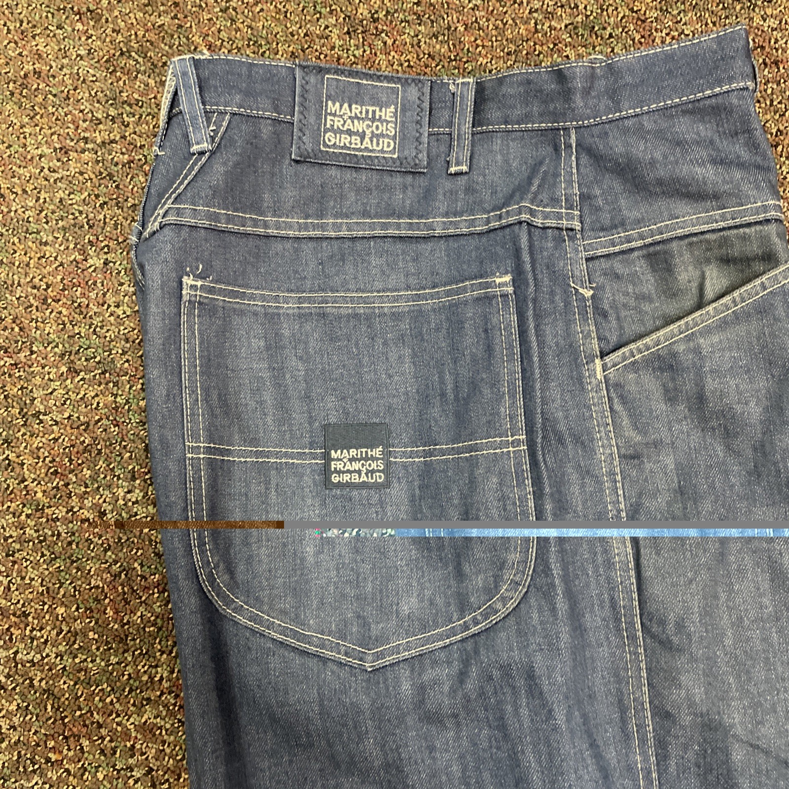 Marithe Francois Girbaud Men 36×31 Baggy Wide Leg Jeans Light Blue 90s Y2K NWOT