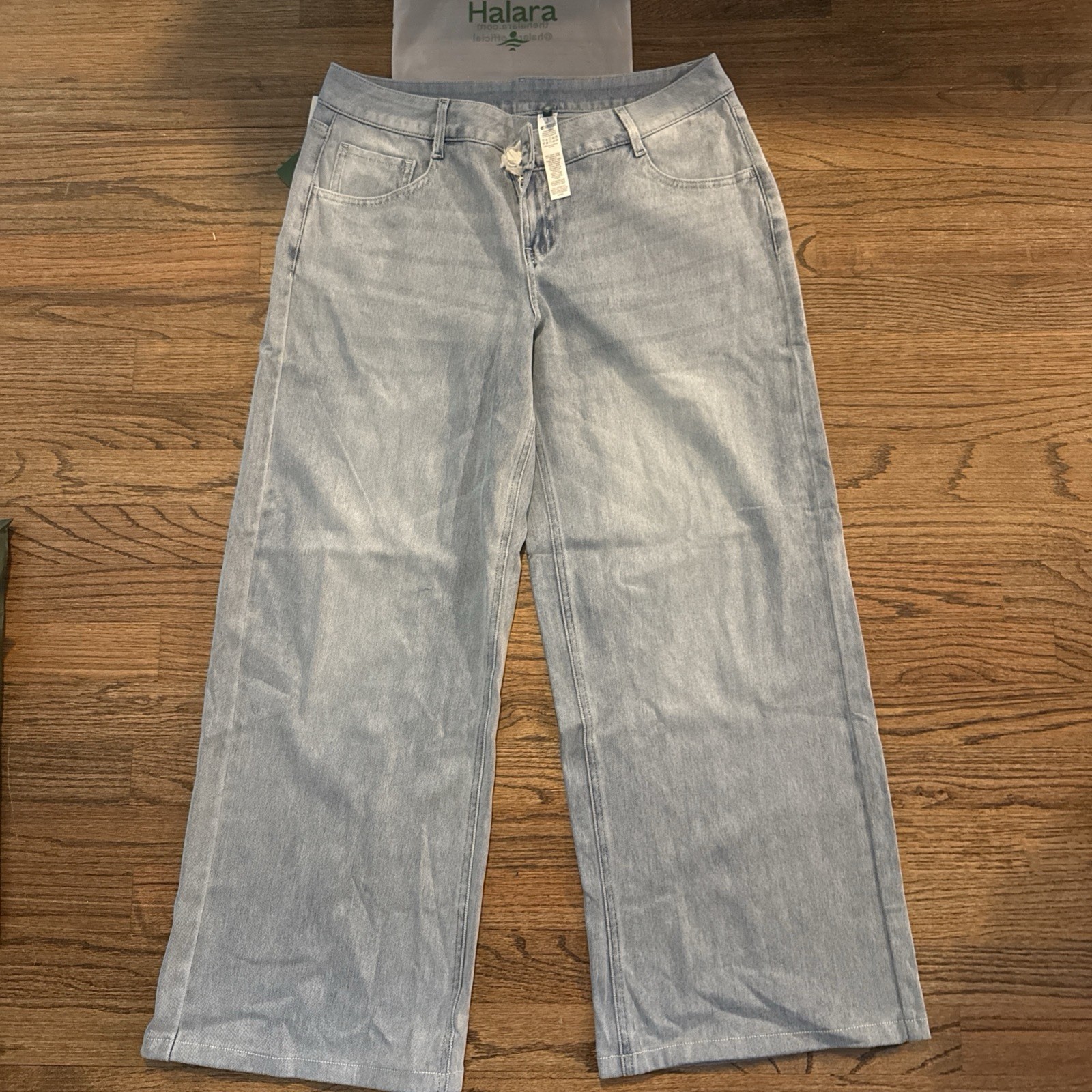 HALARA Flex Asymmetric Low Rise Baggy Wide Leg Jean Women’s Regular Length NWT