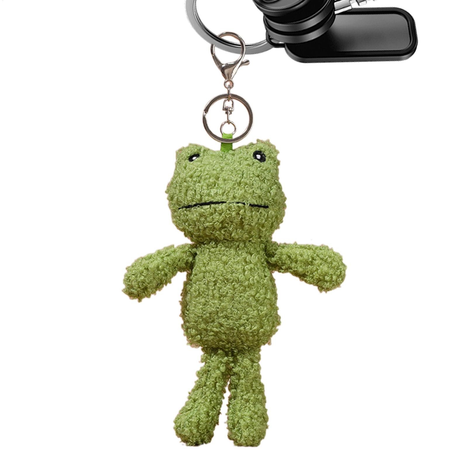 Plush Frog Keychain Cute Stuffed Animal Keyring Bag Charm For Kids Adults